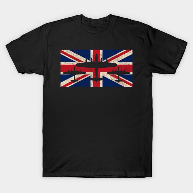 Avro Lancaster WWII Bomber Plane Union Jack British Flag Gift T-Shirt by Battlefields